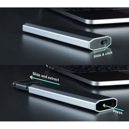 Tooq Shura Caja Externa para SSD M.2 NGFF/NVMe TQE-2223G Gris